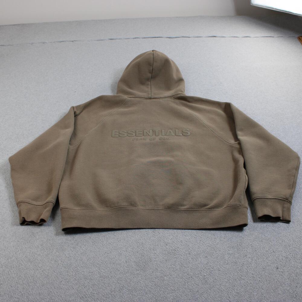 Fear Of God Essentials Hoodie Men Small Brown Fleece Pullover Streetwear Comfort